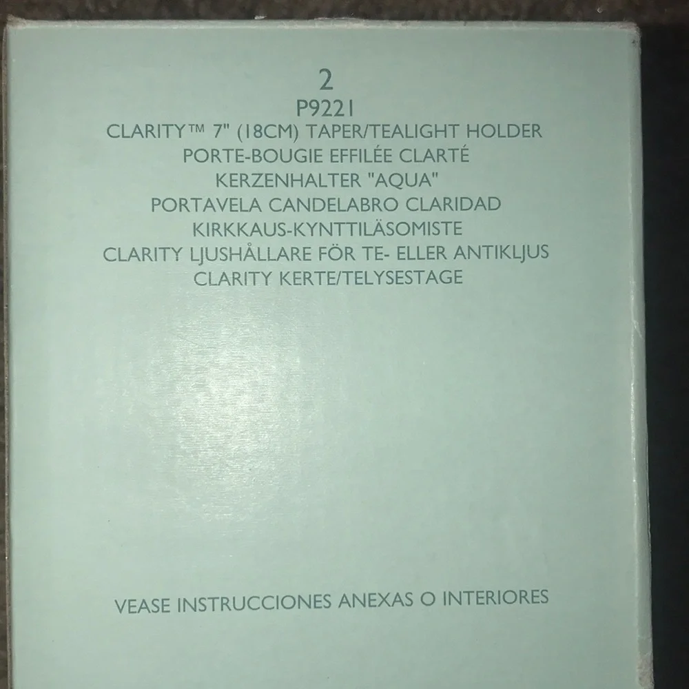 PartyLite clarity etched glass taper/tea light candle holders set of 3 NIB - Picture 9 of 11